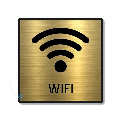 Vertical Root Inc WIFI Sign/Sticker-Premium Brush Gold Finish Acrylic ...