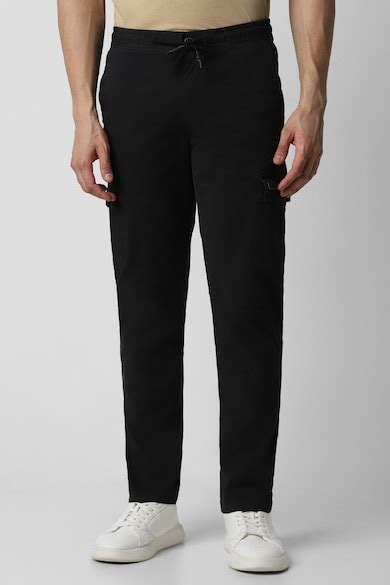 Buy Men Black Solid Slim Fit Trousers Online - 39633537 | Van Heusen