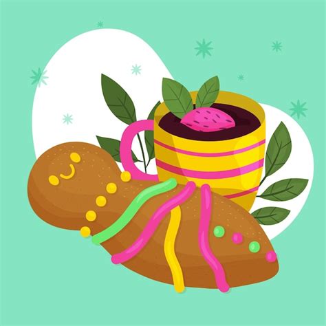 Hand getekend colada morada y guaguas de pan | Premium Vector