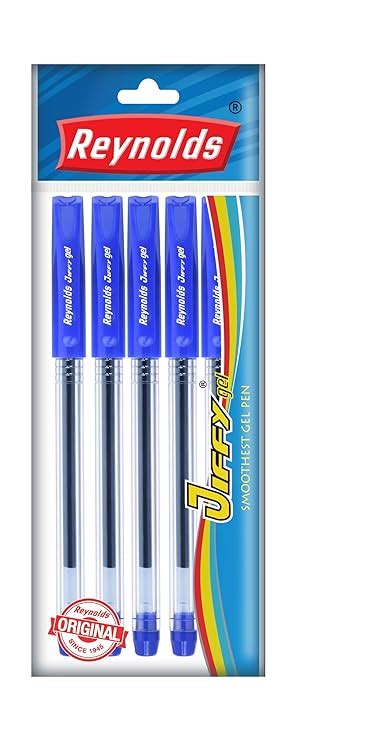 Reynolds JIFFY GEL 5 PEN BAG - Pack of 2 | BLUE Gel Pen I Lightweight ...