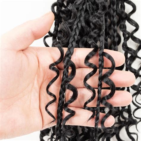 Buy Ycxbox Crochet Box Braids with Curly Ends 14 Inch 8 Pack Goddess ...