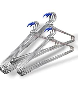 Steel Clothes Hanger for Wardrobe, Set of 12, Weight 370g, Hanger for ...
