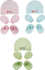 MEEOWMEE Newborn Baby Mitten Sets with Cap and Booties Set/Newborn ...