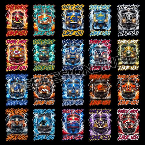 32 They Not Like Us NFL Train Designs PNG – Tee Designs