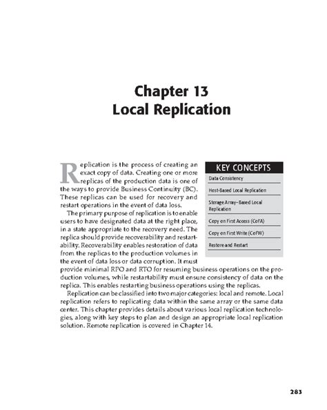 Chapter 13 - Local Data Replication and Business Continuity Concepts ...