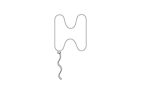 Balloon Letter H Outline Icon Graphic by galaxystudio645 · Creative Fabrica
