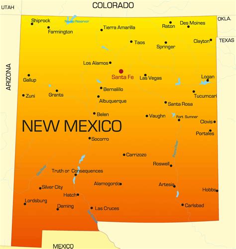 New Mexico Map - Guide of the World