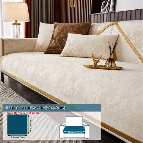 PORK Elegant Velvet Sofa Cover with Golden Trim Pet-Friendly Machine ...