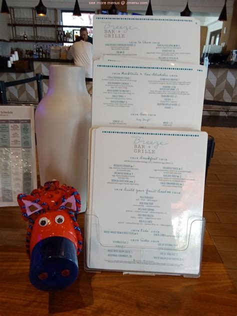 Menu at Breeze Bar & Grille, Orlando