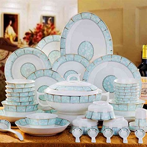 My home Ceramic 58pcs Bone China Dinnerware Set : Amazon.in: Home & Kitchen