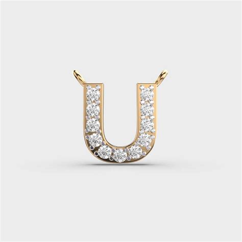 Unbeatable 'U' Diamond Pendant (With Chain) | Jewelbox