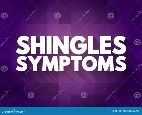Shingles Symptoms - Viral Infection that Causes a Painful Rash, Medical Text Concept for ...