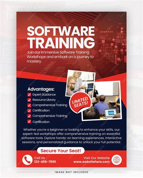 Modèle de conception de flyer de cours de formation en logiciels ...