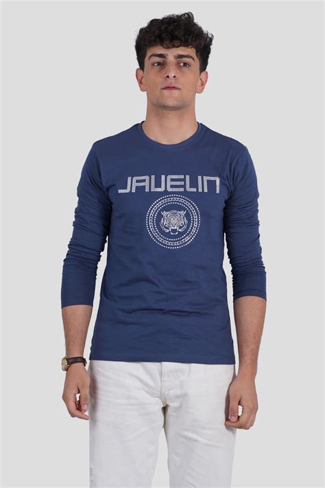 Indigo Full Sleeve Printed T-Shirt – JavelinTiger