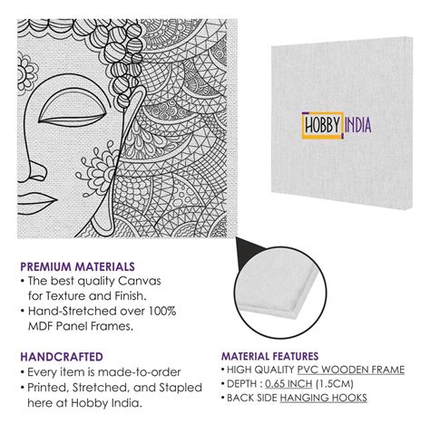 Gautama Buddha DIY Canvas Base for Painting– Hobby Decor Pvt Ltd