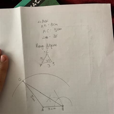 Is it possible to construct AABC if AB = 3 cm, AC = 5 cm and angle ABC ...