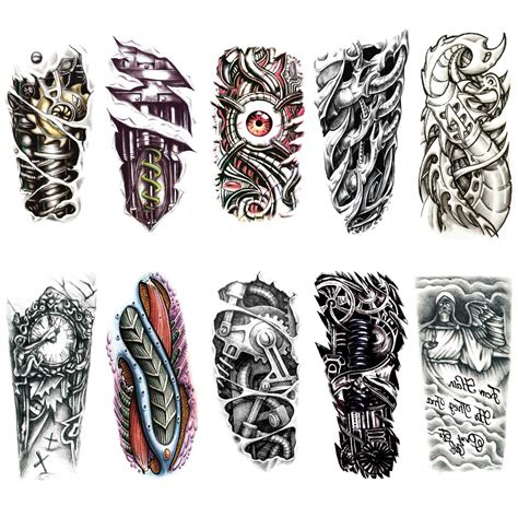 Buy Ooopsiun 10 Sheets Large Temporary Tattoos For Men Adults, Punk ...