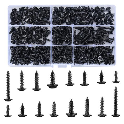 OIJOIYOI 350 Pcs Self Tapping Wood Screws, M3/M3.5/M4/M8 Carbon Steel ...