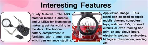 Dedso 3rd Helping Hand Magnifier Tool 3.5X & 12X with Soldering Iron ...