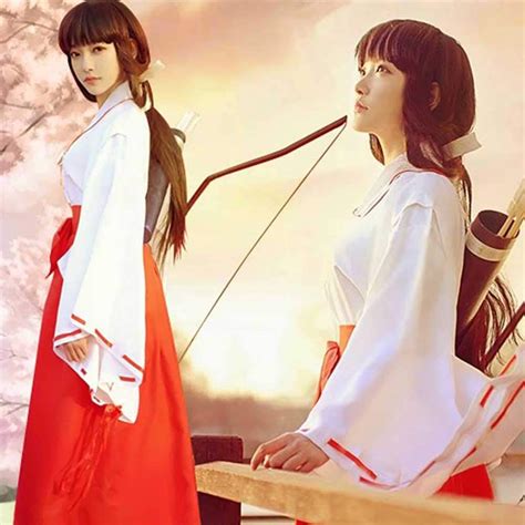 Positive Costume Women's White Kimono Red Hakama Pants Outfit India | Ubuy