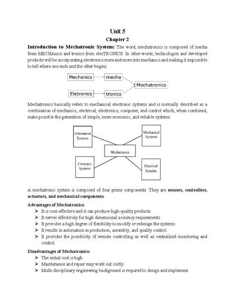 Unit 5 Chapter 2: Introduction to Mechatronic Systems and Applications ...