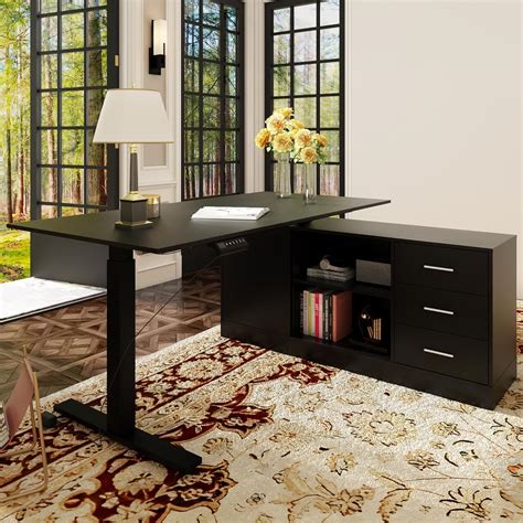 Homsee Home Office L Shaped Electric Standing Desk India | Ubuy