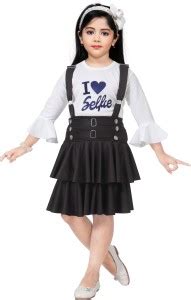 ZARTAJ Dungaree For Girls Casual Printed Cotton Blend Price in India ...