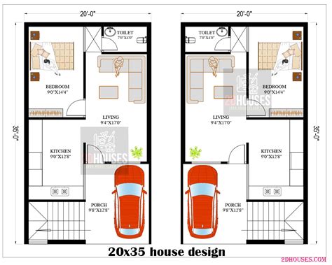Serene Living: 20x35 South-Facing House Floor Plan - 2DHouses - Free ...