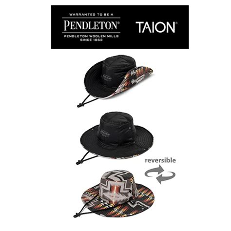 TAION × PENDLETON タイオン × ペンドルトン リバーシブル サファリハット （BLACK）[PDT-TON-223003 ...