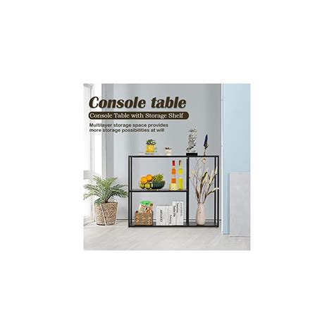 Buy HDANI Console Table, Narrow Entryway Table, 3 Tier Metal Hallway ...