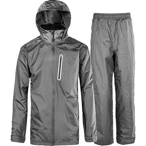 SWISSWELL Men's Rain Gear Waterproof Rain Suits Hooded Rain Coats and ...