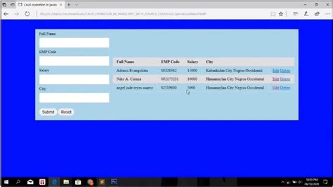 Crud JavaScript 的图像结果