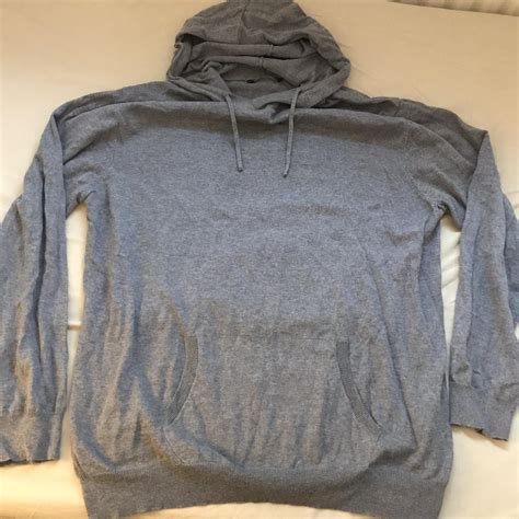 Dark Grey Knit Oversized Hoodie - Breathable thin... - Depop