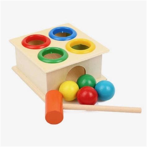 Toy Arena Kids Colorful Wooden Ball Hammer Box Children Early Learning ...