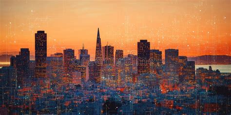 San Francisco Sunset Hues: City Skyline Reflects in Bay, Painted Sky in ...