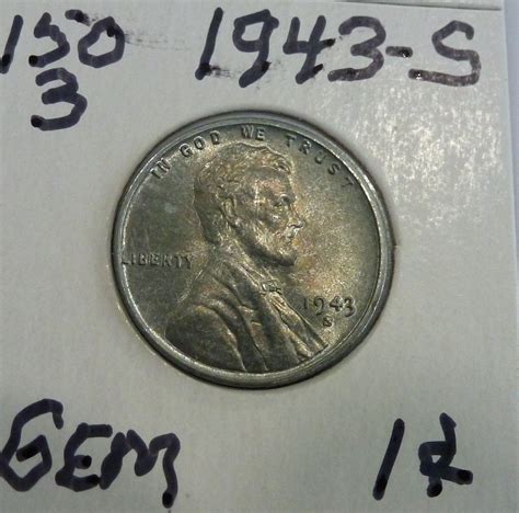 1943-S Uncirculated Lincoln Wheat Cent UNC ( 150-3) - For Sale, Buy Now ...
