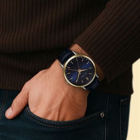 Buy Online Titan Elegance Analog with Date by Hand and Blue Dial Blue ...