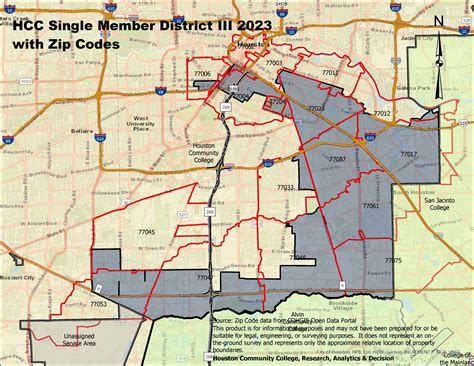 Single Member District III Map with zip codes | Houston City College (HCC) | Local Focus. Global ...