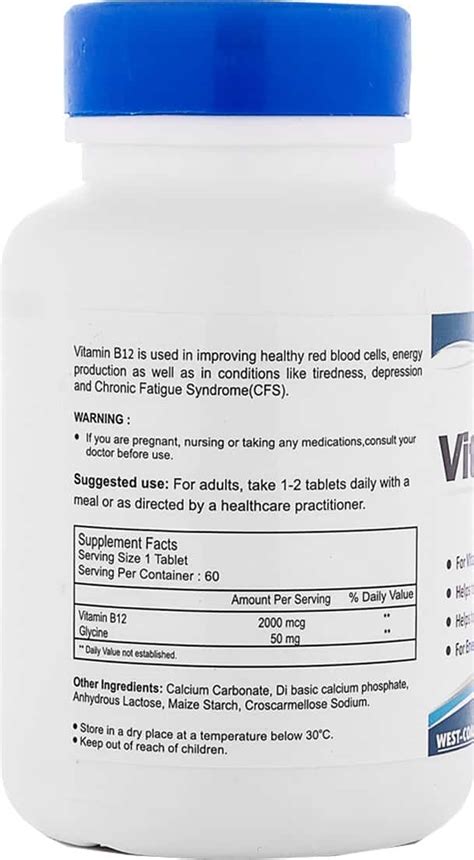 Buy HEALTHVIT VITAMIN B12 2000MCG MULTIVITAMIN TABLETS BOTTLE OF 60 ...
