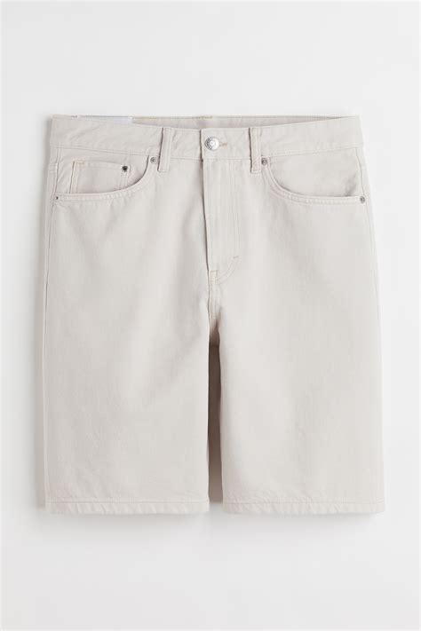 Relaxed Denim shorts - Light grey - Men | H&M IN