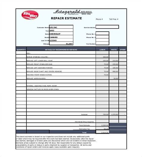 car estimate