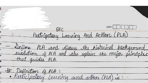 DATE SEC Participatory Learning and Action (PLA): Definition, History ...