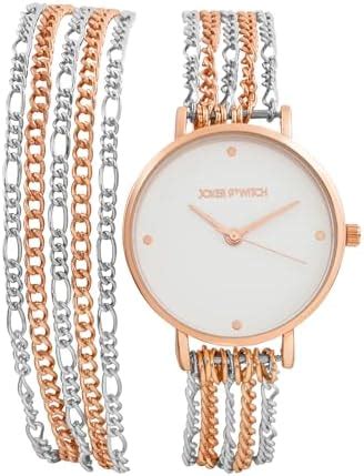 Buy Joker & Witch Zelda White Dial Rosegold and Silver Metallic Chain ...