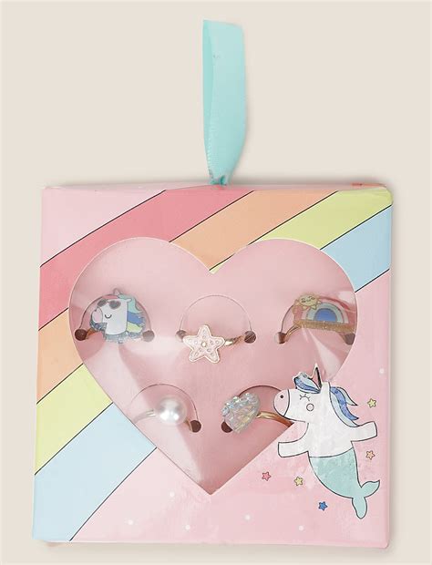 Buy Girls Pack of 5 Rings at Marks & Spencer