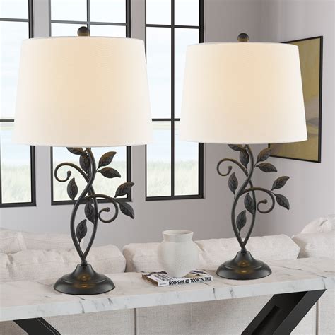Willa Arlo™ Interiors Grinstead 26" Metal Table Lamp Set (Flower ...