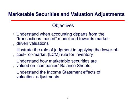 SOLUTION: Marketable securities and valuation adjustments lecture notes ...