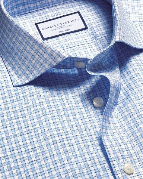 Men's Charles Tyrwhitt Non-Iron Twill Checkered Dress Shirt ...