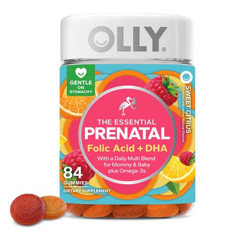 OLLY Prenatal Multivitamin Gummy for Women, Folic Acid, Vitamin D ...