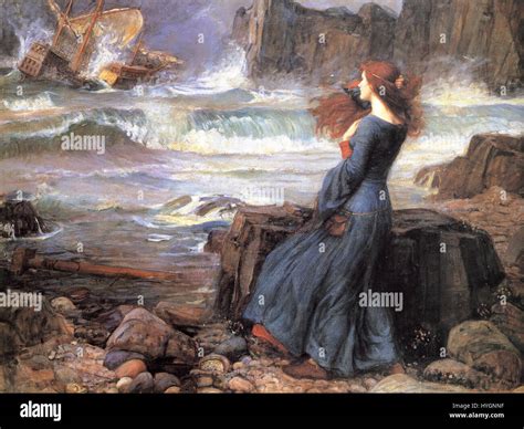 John William Waterhouse’s painting 'Miranda' from 'The Tempest ...