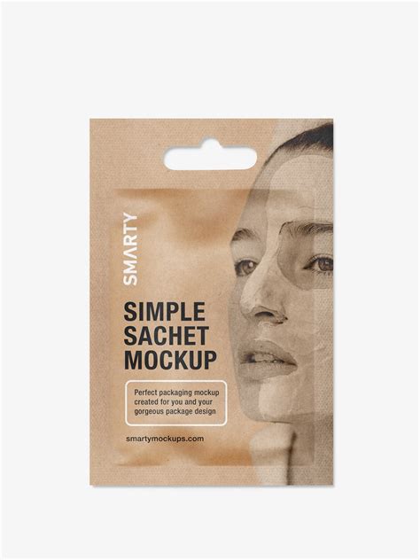Cosmetic sachet with a hole mockup / kraft paper - Mockups Design